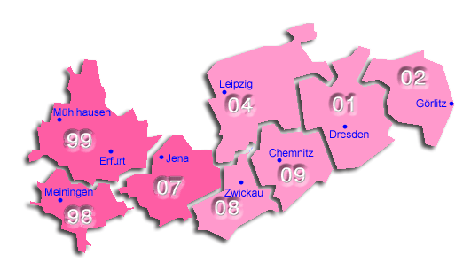 Karte Vertriebsgebiet